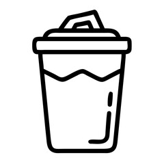 Trash Can Vector Illustration, Minimalist Waste Bin Icon