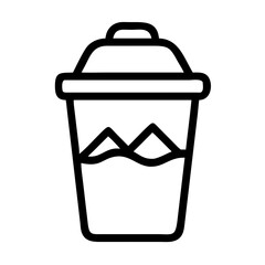 Trash Can Vector Illustration, Minimalist Waste Bin Icon