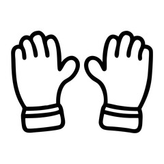 Black Rubber Cleaning Gloves Vector, Protective Hand Gloves Icon