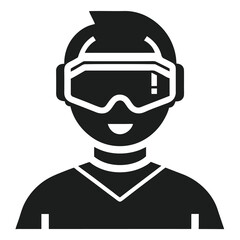 Happy Person Wearing Snow Goggles Winter Sports Icon
