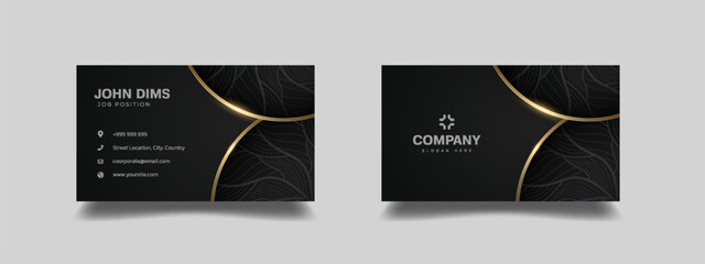 Luxury Black and Gold Business card. Elegant Professional Corporate Card Layout.