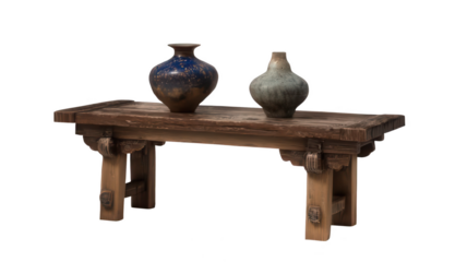 Altar Table with Small Vases Isolated on White Background Transparent Background