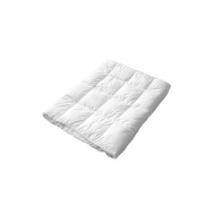 Soft White Down Comforter, Folded and Isolated on Black Background