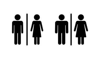 Toilet icon logo design. Girls and boys restrooms sign and symbol. bathroom sign. wc, lavatory