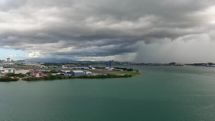 Dark clouds gathering over the port of San Juan, Puerto Rico.