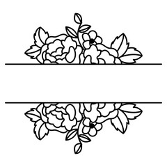 Illustration of Floral Border with Hand Drawn Style. Vector Clipart.