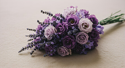 Bunch of lavender on a wooden table