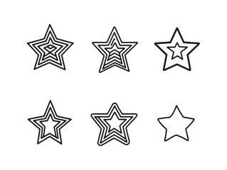 Obraz premium Empty star shape outlined in smooth elegant vector line style