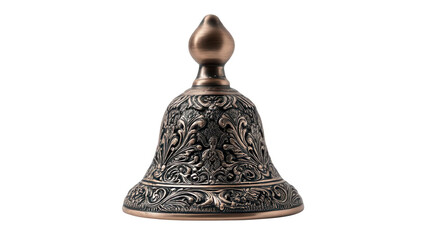 Decorative Hand Bell with Intricate Design Isolated on White Background Transparent Background