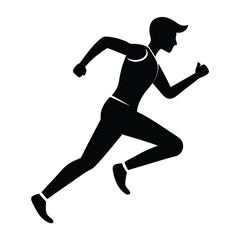 Silhouette of a Man Running Fast Active Lifestyle
