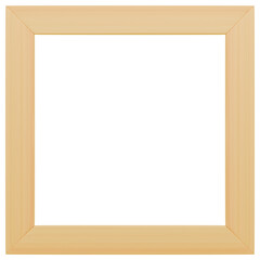 3D素材_木製の額縁_正方形_オレンジ