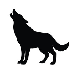 Howling Wolf Silhouette Vector Illustration Graphic