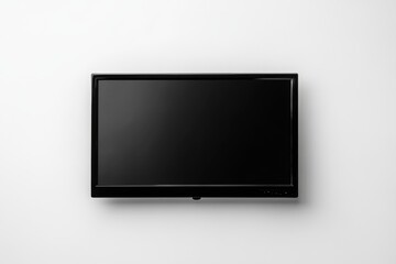 Black flat-screen TV mounted on white wall