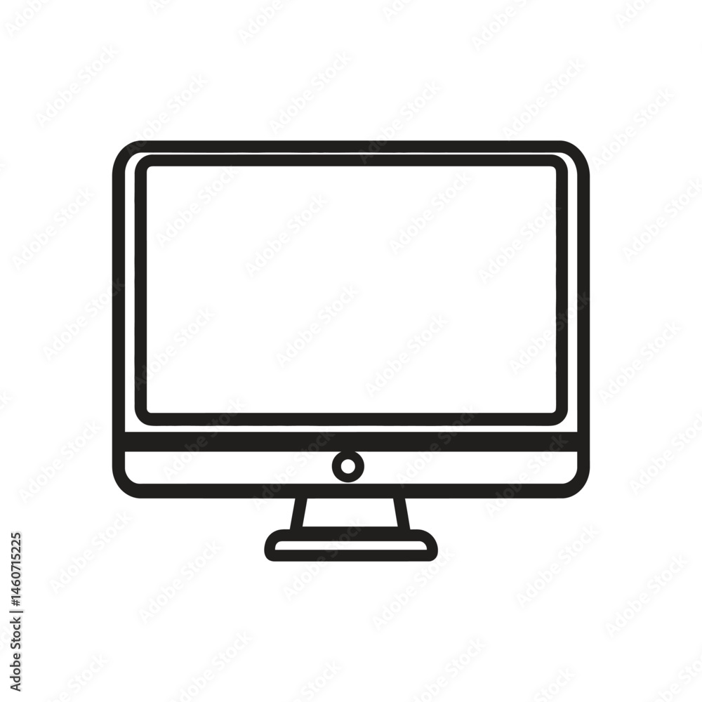 Aufkleber minimalist outline of monitor with transparent background for simple design