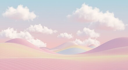 Fototapeta premium Pastel Dreamscape AI Generated