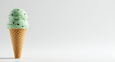 Ice cream cone isolated in white background with copy space