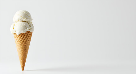 Ice cream cone isolated in white background with copy space