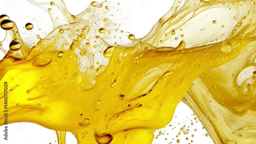 Poster vibrant yellow liquid splash abstract energy and movement in fluid patterns and textures, showcasing