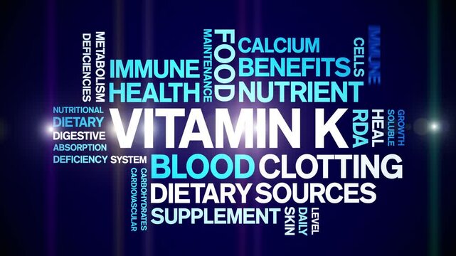 Vitamin K animated word cloud;text design animation tag kinetic typography seamless loop.