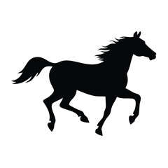 Black Silhouette of a Horse Running Gracefully