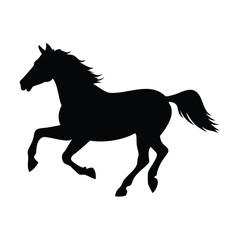 Silhouette of a Running Horse Vector Illustration