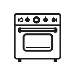 Minimalist Oven Icon Isolated on Transparent Background. Outline Style Kitchen Appliance