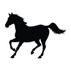 Silhouette of a Horse Running Gracefully