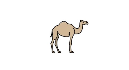Obraz premium Light Beige Camel Illustration On White Background