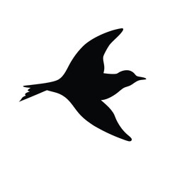 Simple Black Silhouette of a Bird
