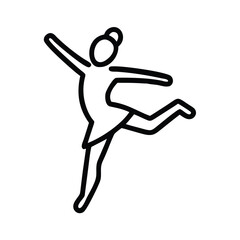 Joyful Line Art Illustration of a Dancing Girl