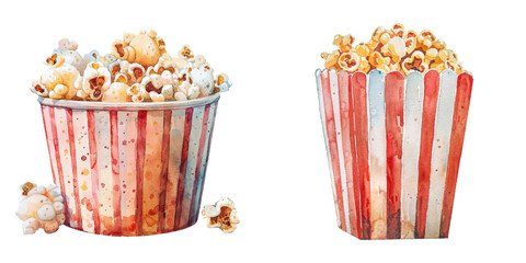 movie popcorn watercolor vector illustration © Dar
