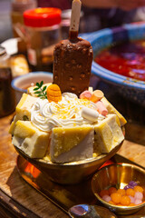 hotpot dessert Mango Yogurt Shaved Ice bowl