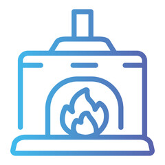 fireplace Line Gradient Icon
