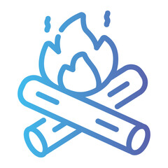 bonfire Line Gradient Icon