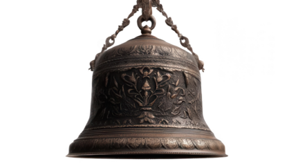 Temple Bell Hanging with Detailed Texture and Transparent Background