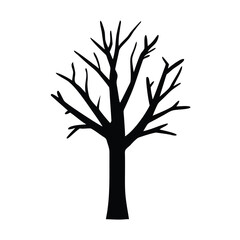 Bare Black Tree Silhouette Illustration Graphic