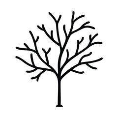 Obraz premium Simple Line Drawing of a Bare Winter Tree