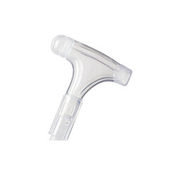 Close-up of a Transparent Plastic T-Shaped Connector