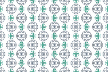 seamless damask pattern Vector illustration of ikat ornament pattern matching the wallpaper carpet pattern.
