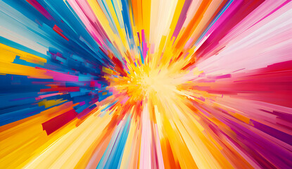 Obraz premium Colorful Abstract Rays Explode Outward with Vivid Hues Dynamically