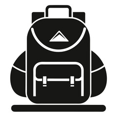 Black Silhouette Icon of a Hiking Backpack