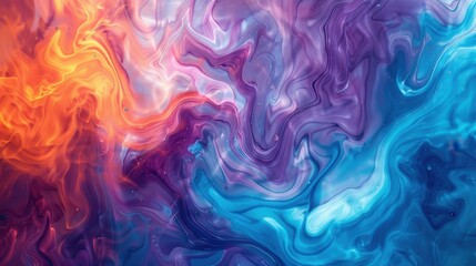 Vibrant Abstract Fluid Art Background with Dynamic Swirling Colors Texture