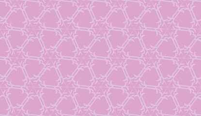 Vector illustration with modern decorative pattern in triangles style. Illusion curved line. For interior wallpaper, smart design, fashion print. Light purple color. Seamless