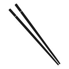Simple Black Silhouette of Chopsticks for Asian Cuisine