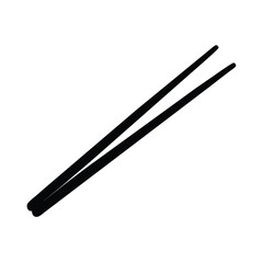 Simple Black Chopsticks Icon Illustration Graphic