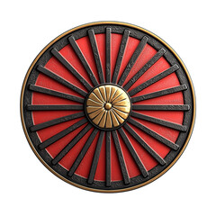 Obraz premium Red Gold Japanese Wheel Crest.