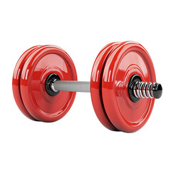 Red dumbbell with fitness, and workout.