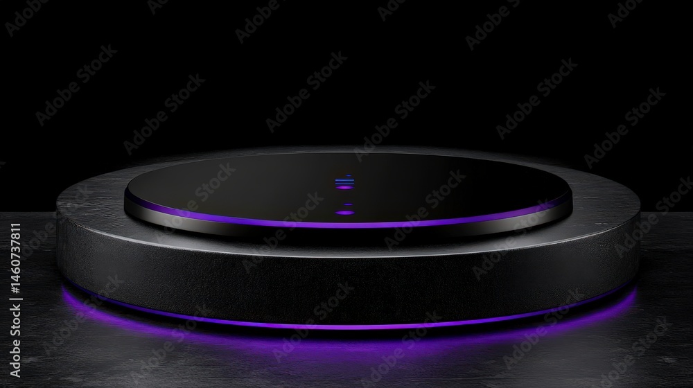 Poster futuristic interface minimalist black tech product display
