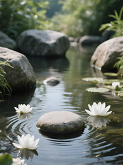 water lily in the pond