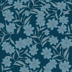 Floral seamless pattern ,flower branches seamless pattern , vector , illustration ,flowers pattern design Seamless flower pattern with colorful little flowers. Simple flat bright flowers background